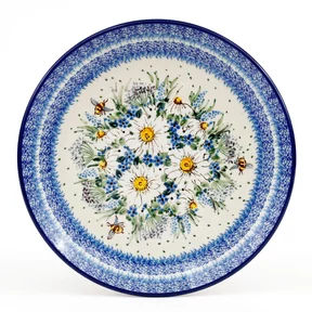 Talerz płytki, obiadowy 257 25,5 cm<br>Unikat U5290<br>Pszczółki w Ogrodzie